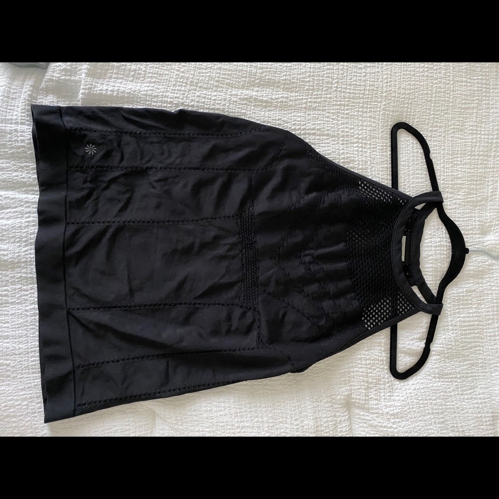 Athleta Black High Neck Cut Out Top